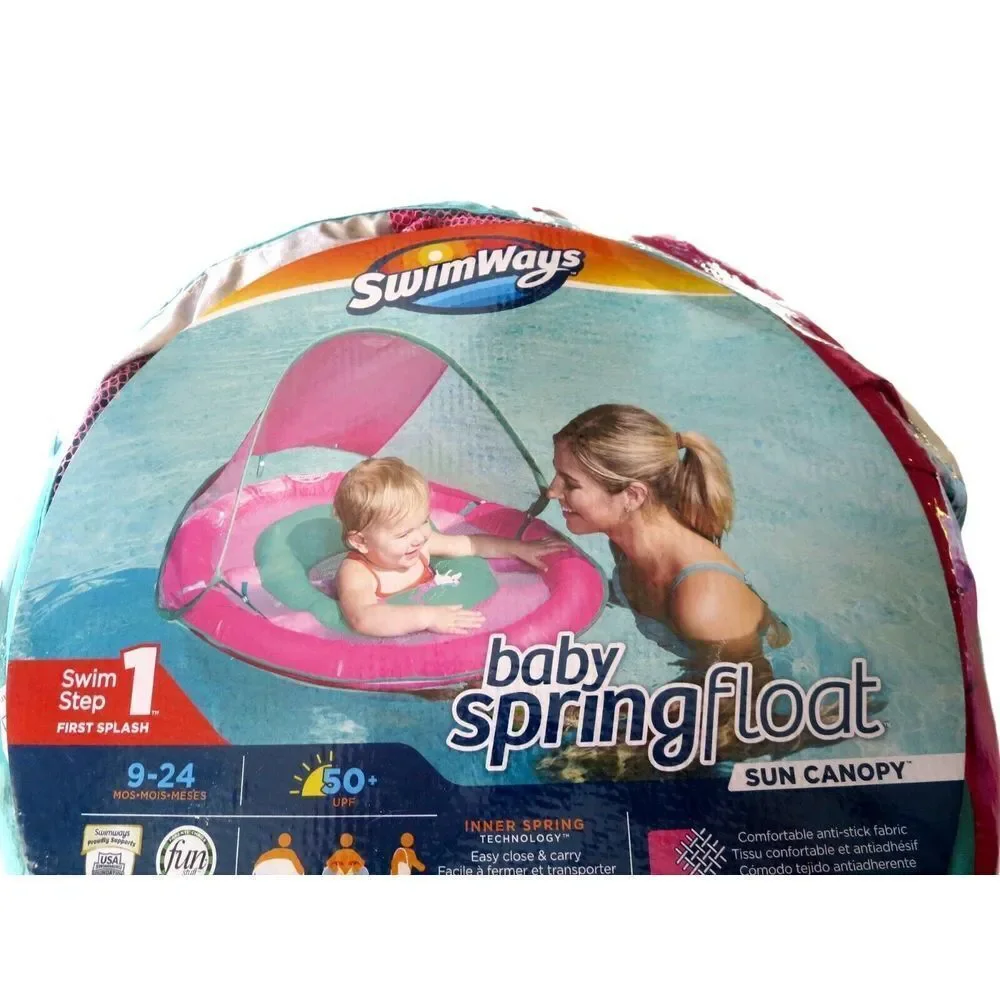 SwimWays Baby Spring Float Sun Canopy. 9-24 months‎ - 50+ UPF Pink